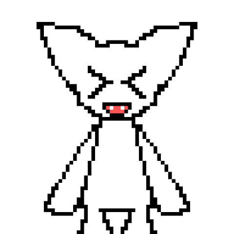Pixel art of Femtanyl's white anthro cat character