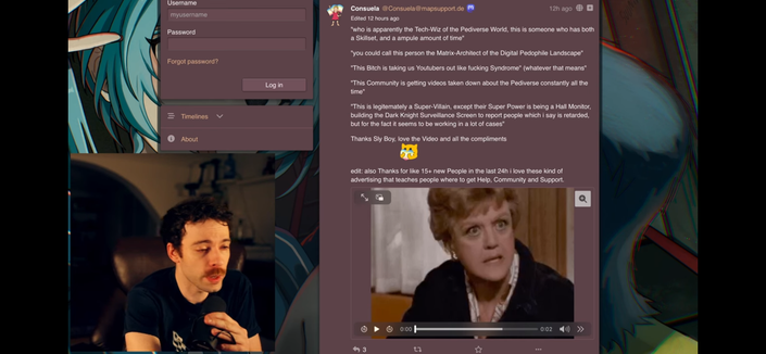 The YouTuber Sly Boy looking at Consuela@mapsupport.de on an unknown fediverse instance