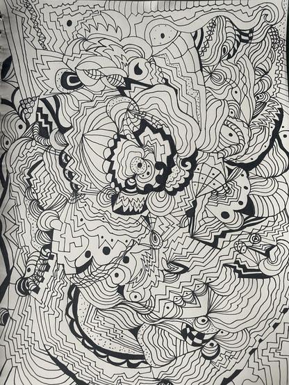 Black and white zentangle