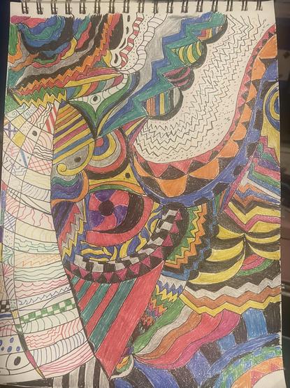 very colorful sparkly zentangle