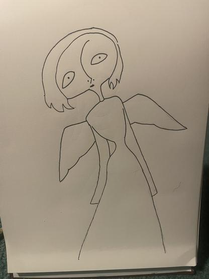 stylized drawing of an angel