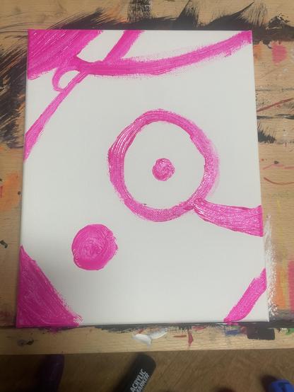 abstract pink paint on white canvas